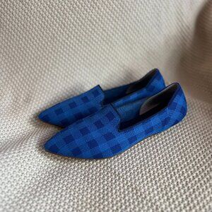Rothy's Limited Edition Lazuli Gingham Pointed Loafer Flat Slip-On